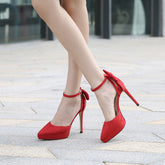 Women's One-strap Sexy Hollow Bow High Heels
